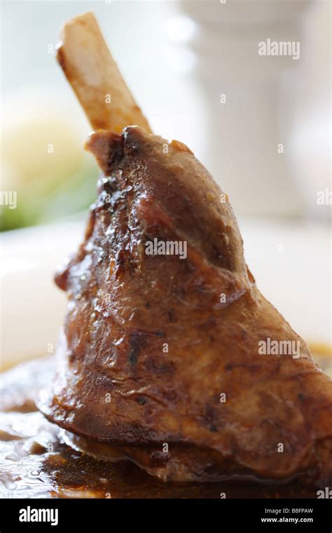 Leg of Lamb in Gravy Stock Photo - Alamy