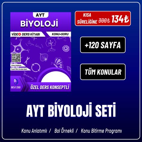 AYT Biyoloji Paketi Aktif Zeka Derecenin Notları