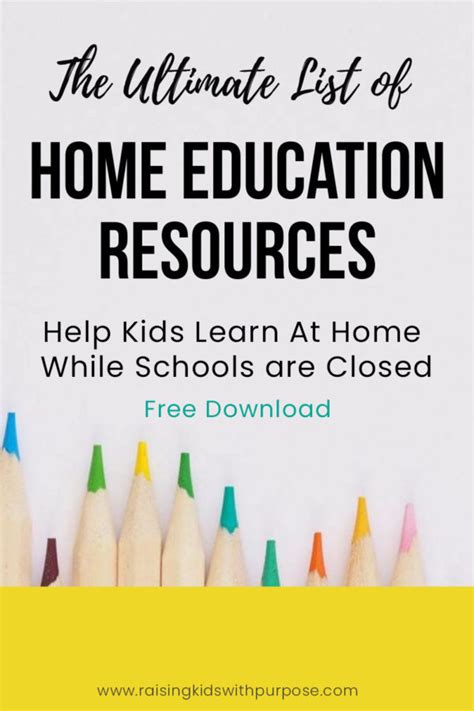 The Ultimate List of Over 225 Home Education Resources - Raising Kids ...