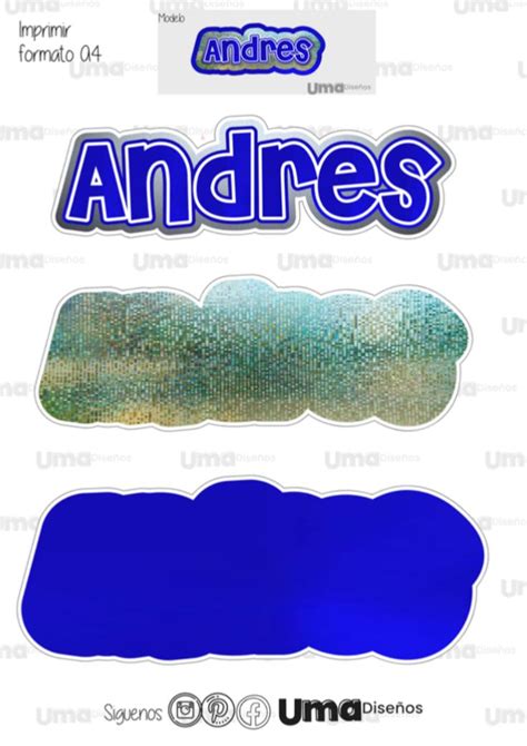 ANDRES Nombre Personalizado Cake Topper Para Imprimir Topo D Bolo