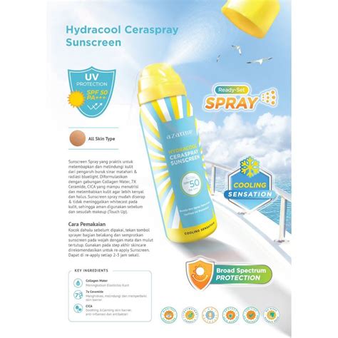 Jual Azarine Hydracool Ceraspray Sunscreen SPF 50 PA 50ml Original