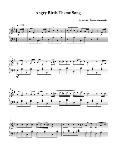 Angry Birds Theme Song Alto Sax Sheet Music