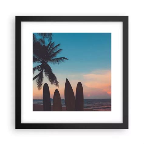 Affiche Poster X Cm Tableaux Image Photo Plage Mer Palmier Wall Art