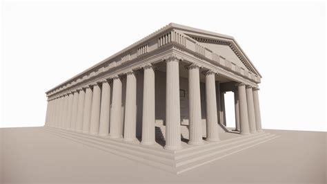 Parthenon Greek Temple 3d Model Animated Rigged Cgtrader