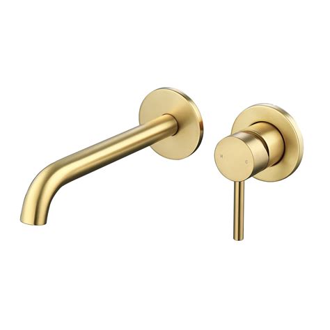 Brushed Brass Wall Mounted Bath Mixer Tap Arissa Better Bathrooms