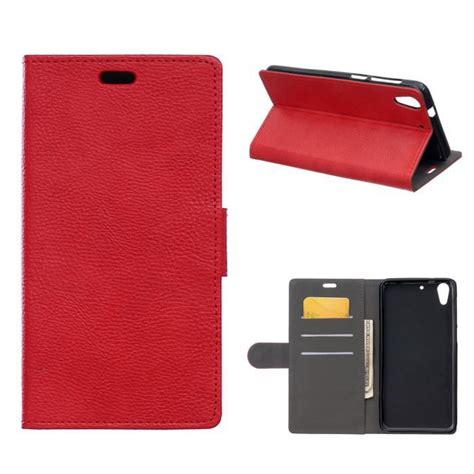 Housse de Protection Étui à rabat Case pour HTC Desire 728 Rouge