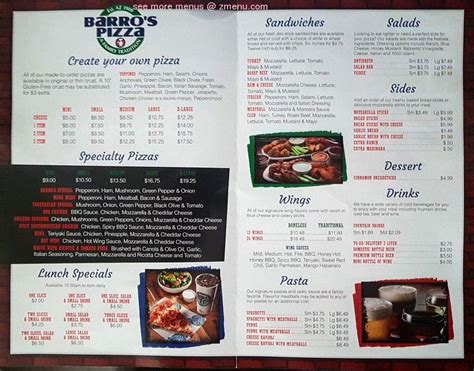 Online Menu of Barros Pizza Restaurant, Phoenix, Arizona, 85085 - Zmenu