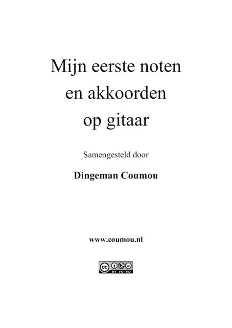 Pdf Mijn Eerste Noten En Akkoorden Op Gitaar En