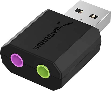 SABRENT Carte Son Externe Adaptateur Audio USB Vers 3 5mm Jack