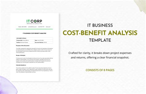 It Business Cost Benefit Analysis Template In Word Pdf Google Docs