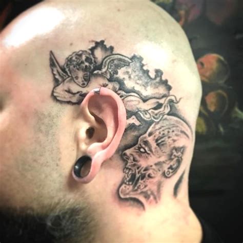 Angel And Devil Whispering In Ear Tattoo Parisfashiondesignschool