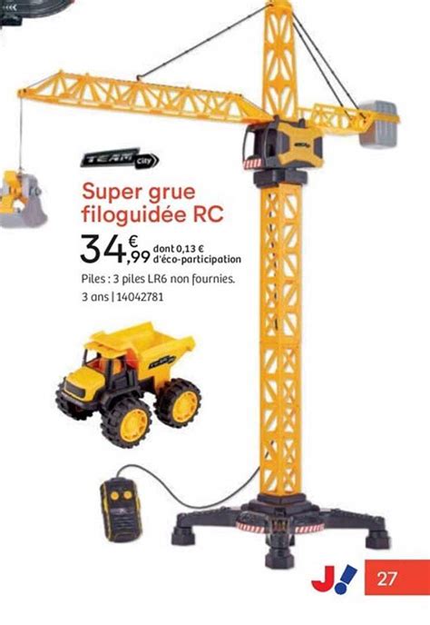 Promo Super Grue Filoguidée Rc Team City chez JouéClub iCatalogue fr