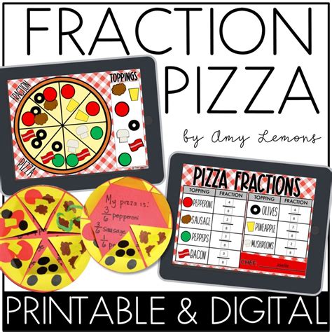 Digital And Printable Math Activity Fraction Pizza Amy Lemons