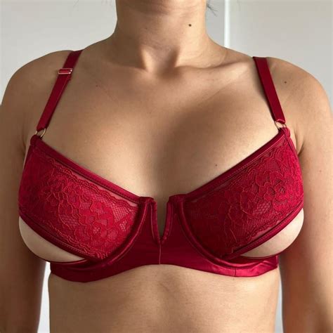 Bras N Things Red Bra Cut Out Size B C Depop