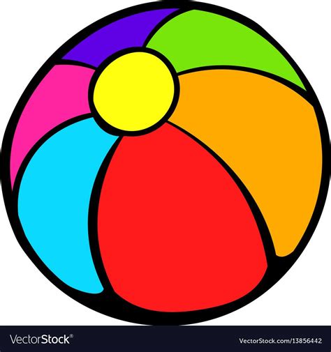 Colorful ball icon cartoon vector image on VectorStock | Cartoons vector, Printable pictures ...