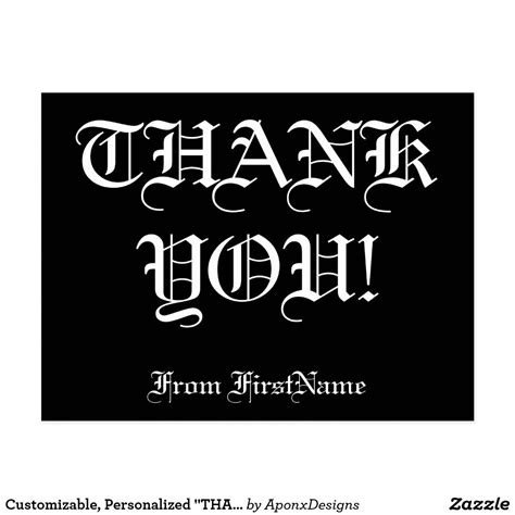 Customizable, Personalized "THANK YOU!" Postcard | Zazzle | Thank you ...