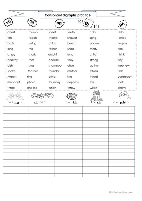 Worksheets For Consonant Digraphs Ch Sh Wh Th