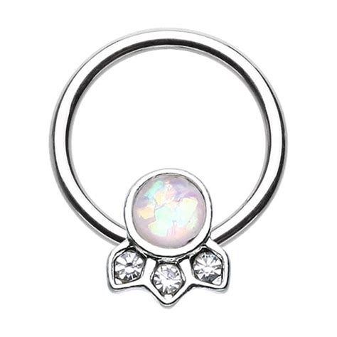 Victorian Glitter Opal Captive Bead Ring Walmart