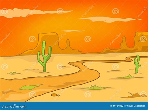 Cartoon Nature Landscape Desert Stock Photography Image 24104832