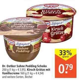 Dr Oetker Sahne Pudding Schoko Kirsch Grütze Mit Vanillecreme Angebot