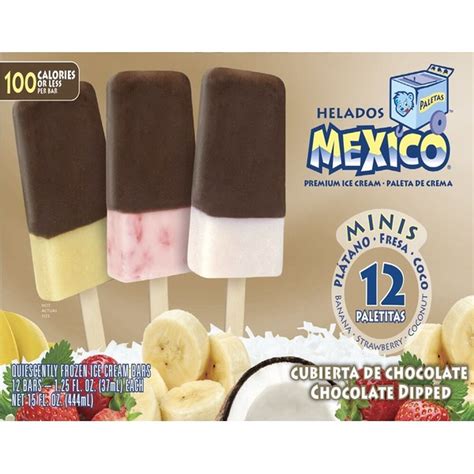 Helados Mexico Ice Cream Bars Premium Minis Choco Dipped Strawberry