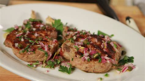 Grilled Veal Chops With Caper And Sage Sauce Recipe Epicurious