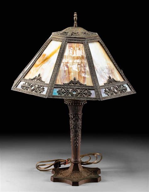 Sold At Auction Antique American Slag Glass Lamp By Salem Brothers