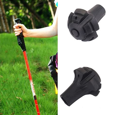 Black Walking Sticks Tips Protectors Trekking Pole Round Foot Cover ...