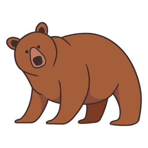 Diseño Png Y Svg De Trazo De Color De Oso Grizzly Para Camisetas