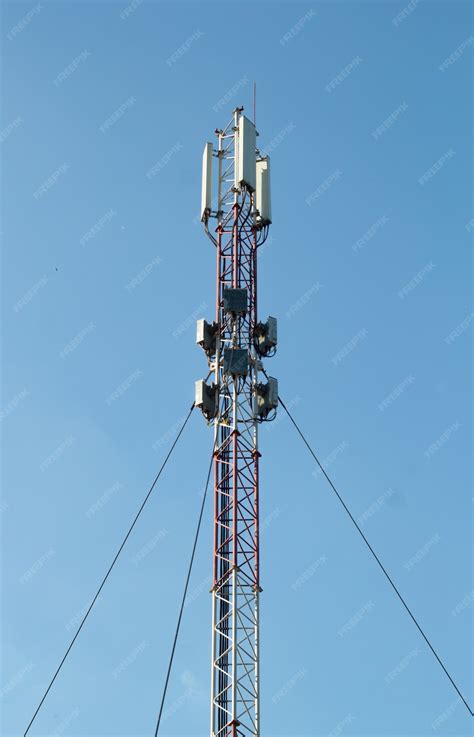 Premium Photo Smart Cellular Network Antenna Base Station On The