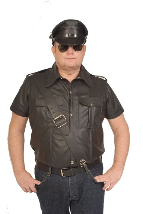 Leather Police Style Uniform Shirt Custom Made By Leather 64ten