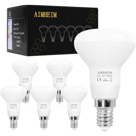 Ampoule LED E14 R50 Blanc Froid 6000K 5W Équivalent Halogène 40W 520