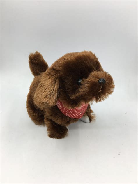 Soft Plush Stuffed Animal shaped Brown Electric Dog toy , Battery ...