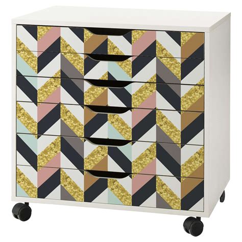 Herringbone Pattern Decal Set For Ikea Alex Drawer Unit My Wonderful Walls