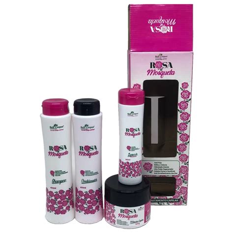 Kit Capilar Completo Itens Rosa Mosqueta Shamp Cond Masc Leavein