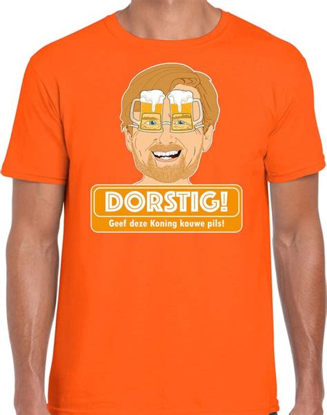 Bellatio Decorations Oranje Koningsdag T Shirt Dorstig Kouwe Pils