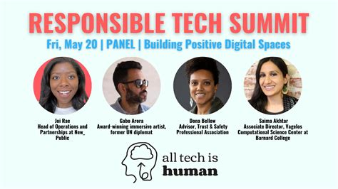 Upcoming Panel On Building Positive Digital Spaces To Be Held At The Responsible Tech Summit On