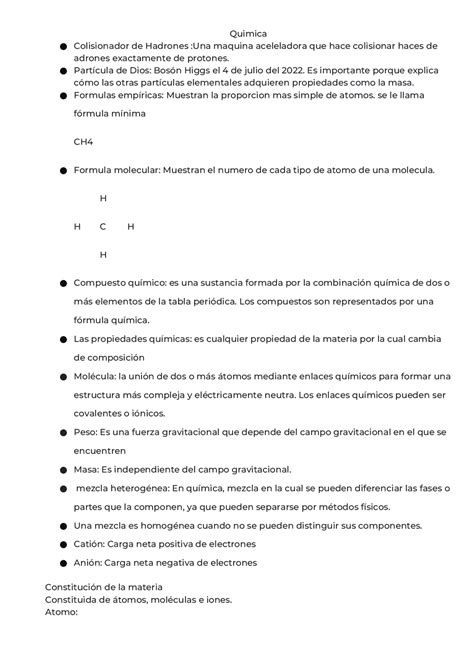 Quimica Repaso Para Apuntes De Química Docsity