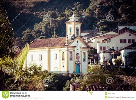 View Of A Church Of Ouro Preto In Minas Gerais Brazil Stock Image