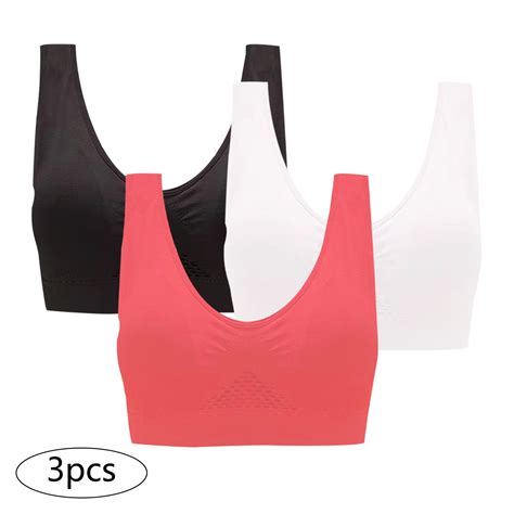 Munlar 3 Pack Sports Bras For Women Wireless High Impact Support Plus Size Strappy Sports Bra