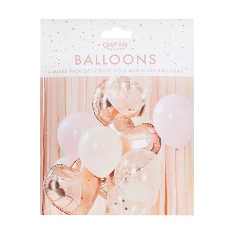 Gingerray Balony Lateksowe Blush And Rose Gold Balloons Bundle Ginger