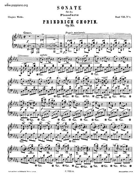 Chopin Piano Sonata No In B Flat Minor Funeral March Op Sheet