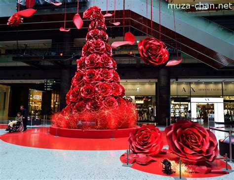 Merry Christmas! Grand Front Osaka Red Rose Blossom Christmas Tree