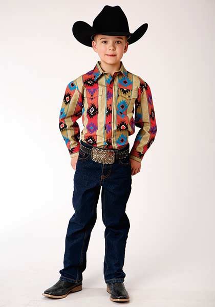 Boys Western Cowboy Snap Shirt ~ VINTAGE VERTICAL