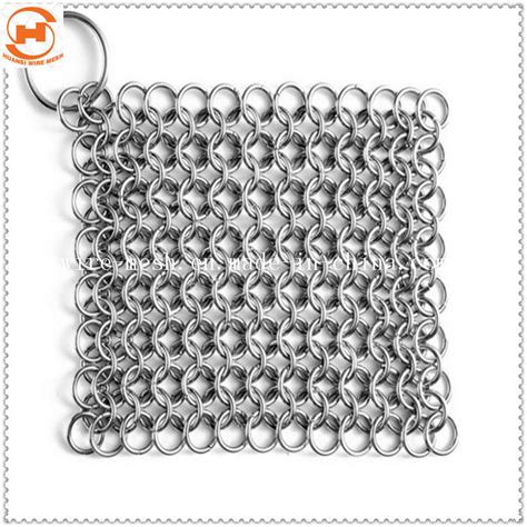 Stainless Steel 316 Chainmail Scrubber Cast Iron China Chain Mail