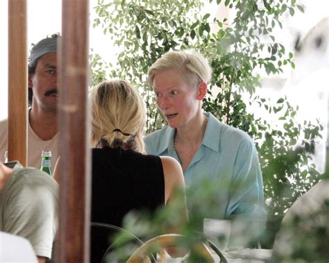 Tilda Swinton Kisses Her Partner Sandro Kopp Santalucia Restaurant In