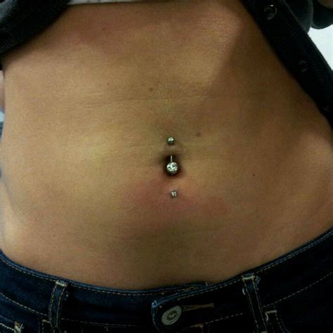 Top And Bottom Bellybutton Piercing Bellybutton Piercings Cute Piercings