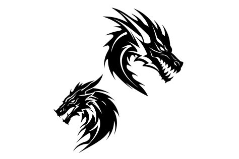 Dragon Head Silhouette Graphic by N-paTTerN · Creative Fabrica