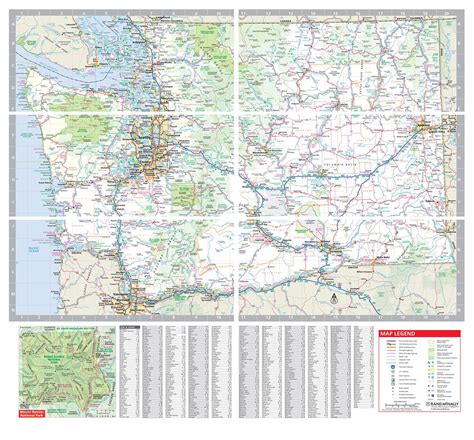 Rand Mcnally Easy To Fold Washington State Laminated Map Map Rand