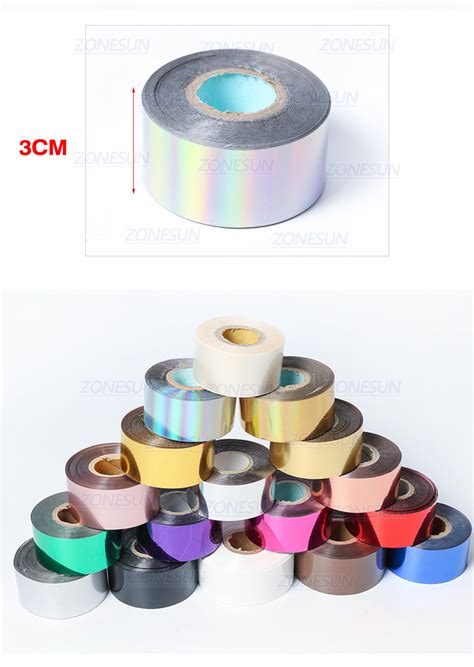 Zonesun Color Cm Hot Stamping Gold Foil Paper Rolls Heat Transfer Film Bronzing Embossing
